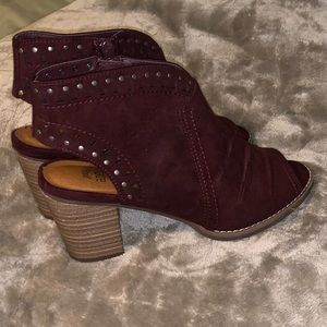Burgundy booties